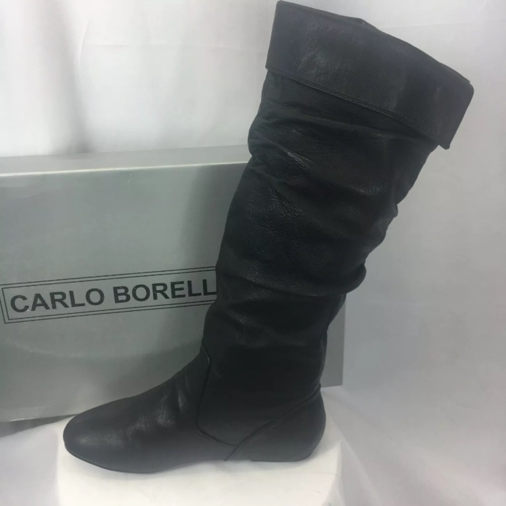 NIB Carlo Borello Steven Knee High  Black Boot